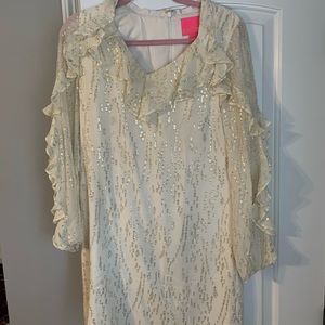 Lilly Pulitzer ivory & gold dot dress size 0